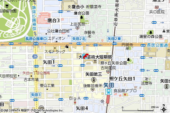 矢田店付近の地図